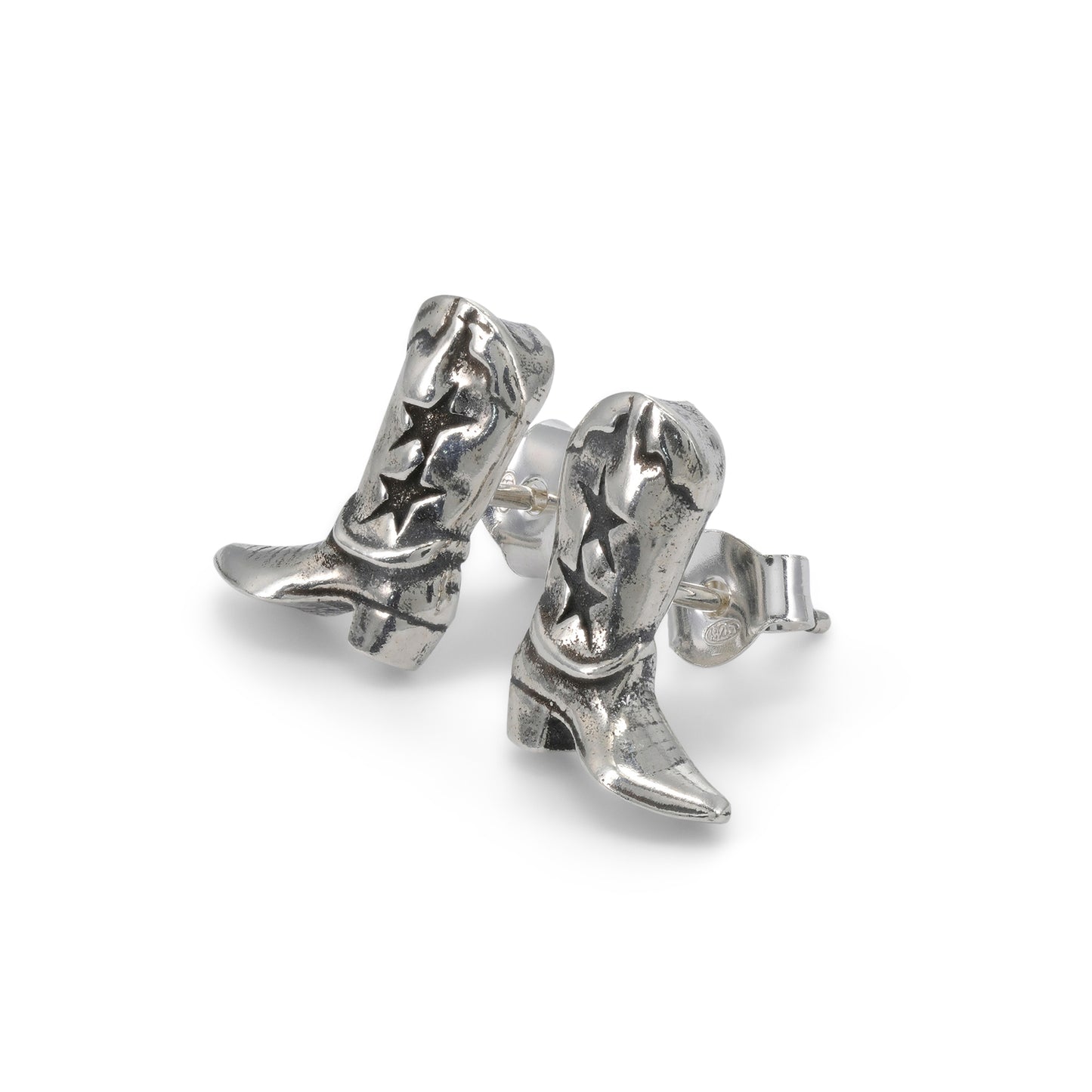 TwoJeys Boot Stud Earrings (Silver)