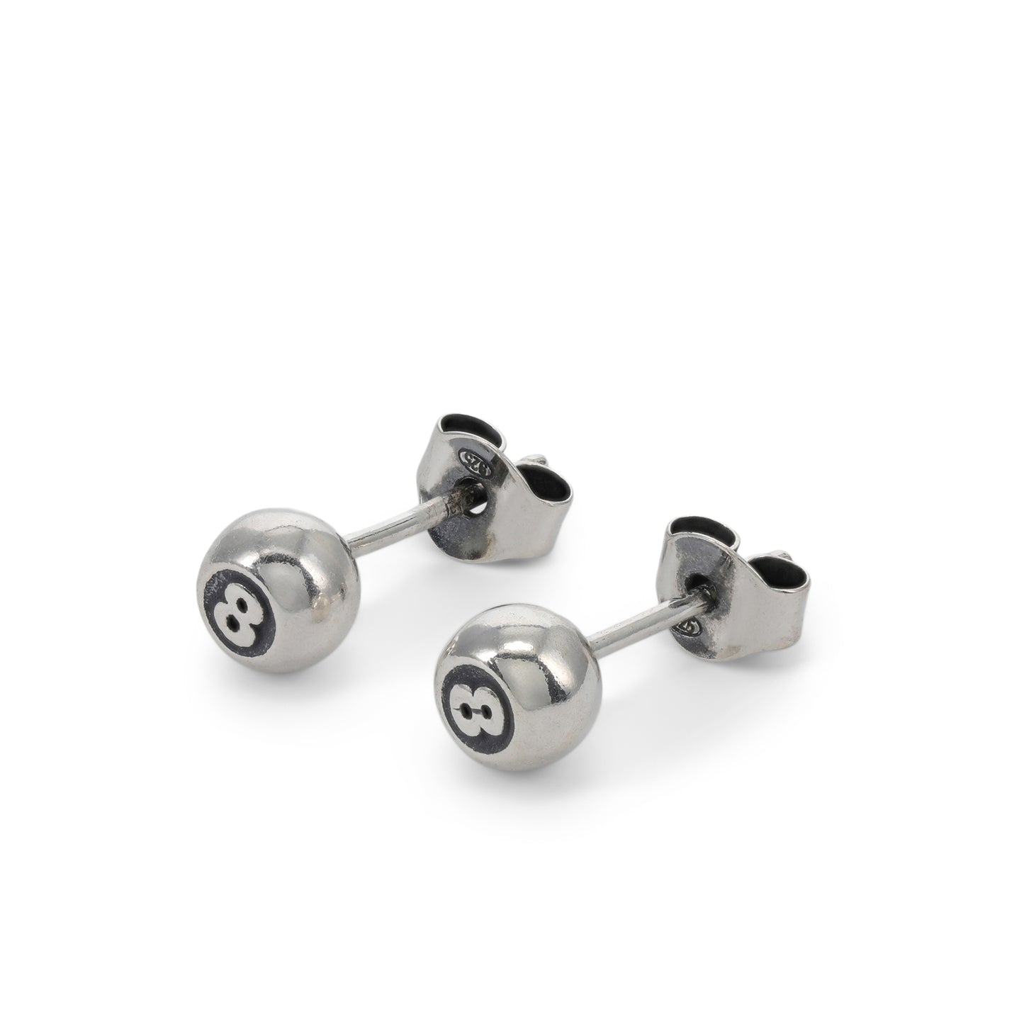 TwoJeys 8 Ball Earrings (Silver)