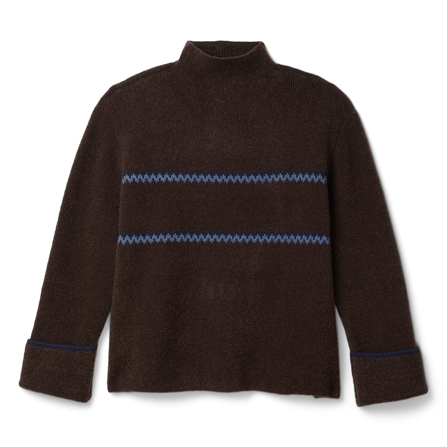 Proenza Schouler White Label Anne Fairisle Sweater (Cacao/Navy/Cornflower)