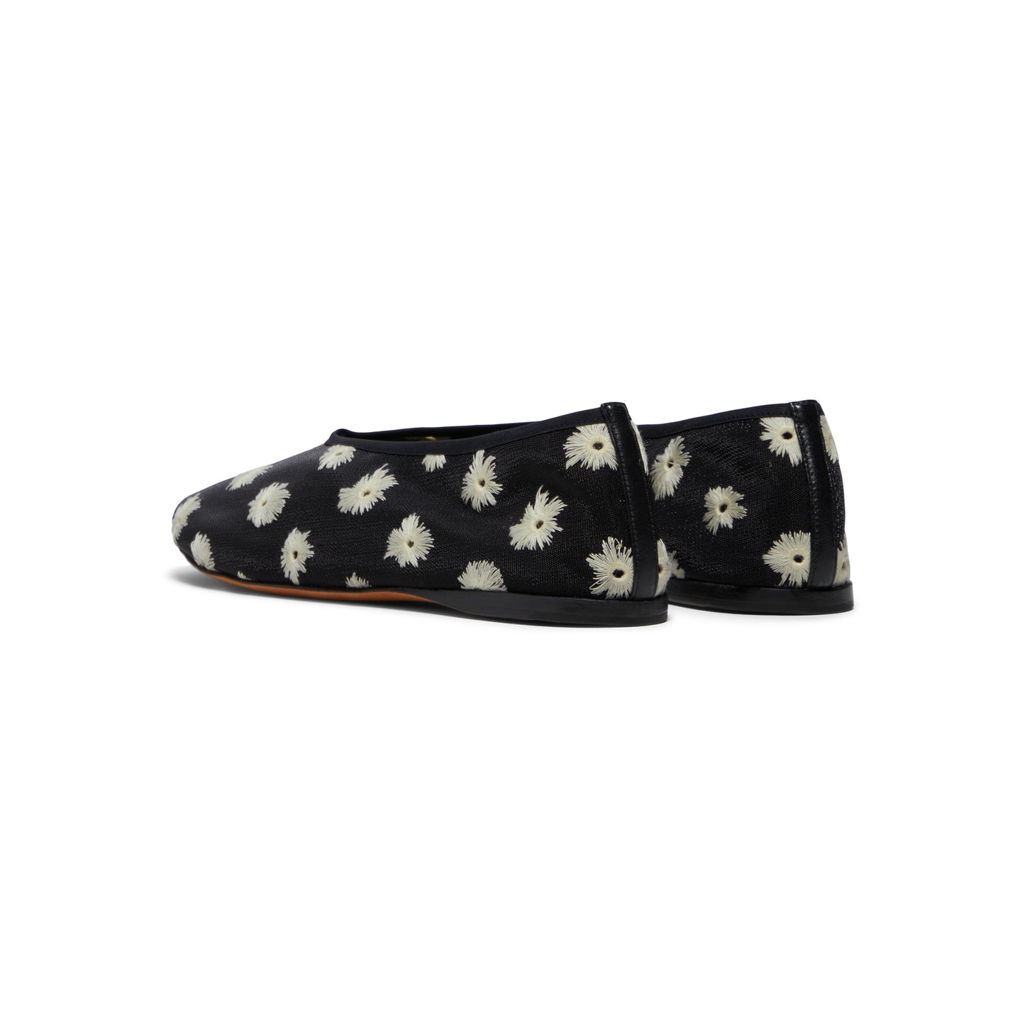Proenza Schouler Tee Embroidered Stretch Mesh Slippers (Black/Resin)