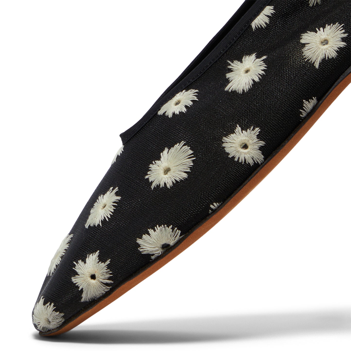 Proenza Schouler Tee Embroidered Stretch Mesh Slippers (Black/Resin)