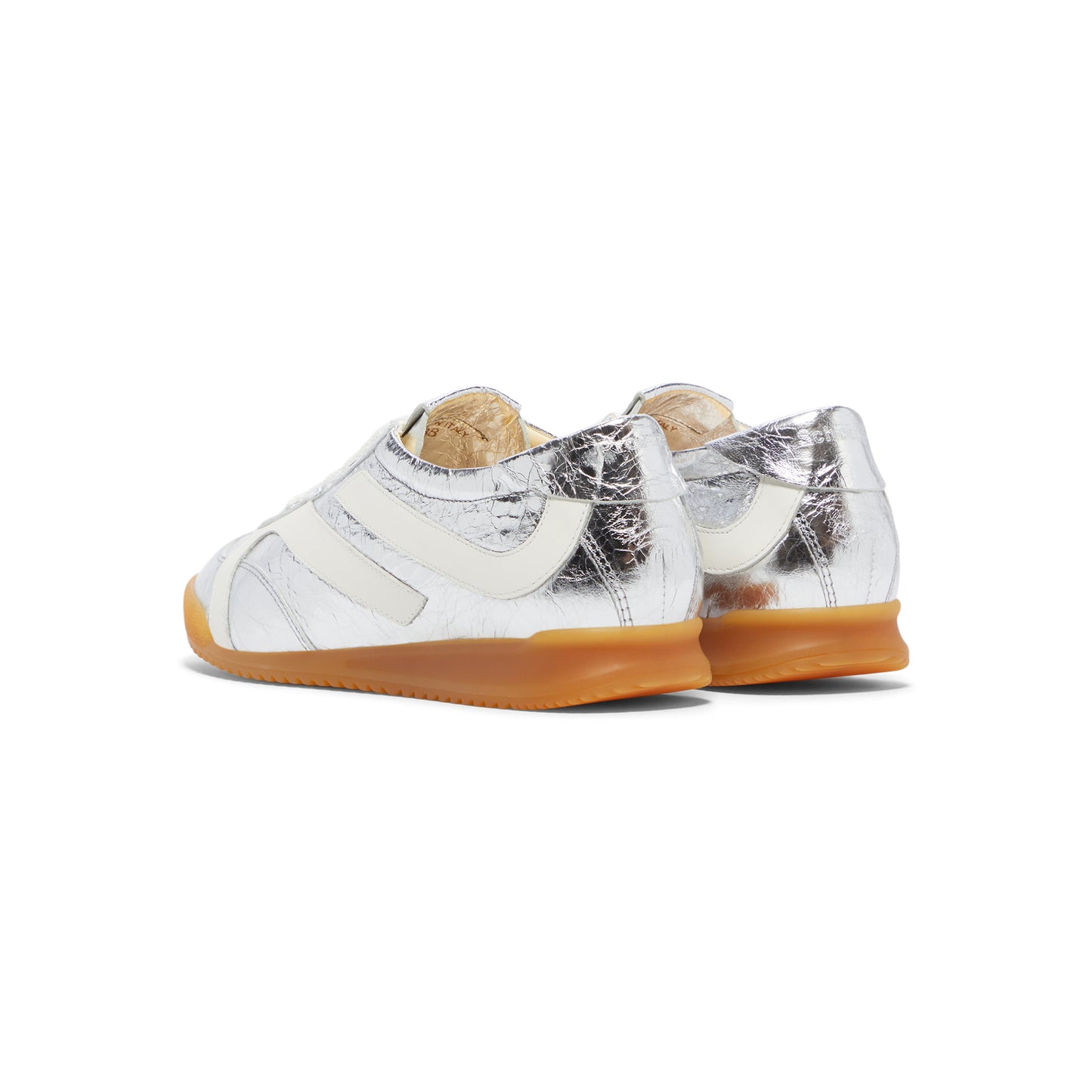 Proenza Schouler Track Sneakers Crinkled Metallic (Silver/Ecru)