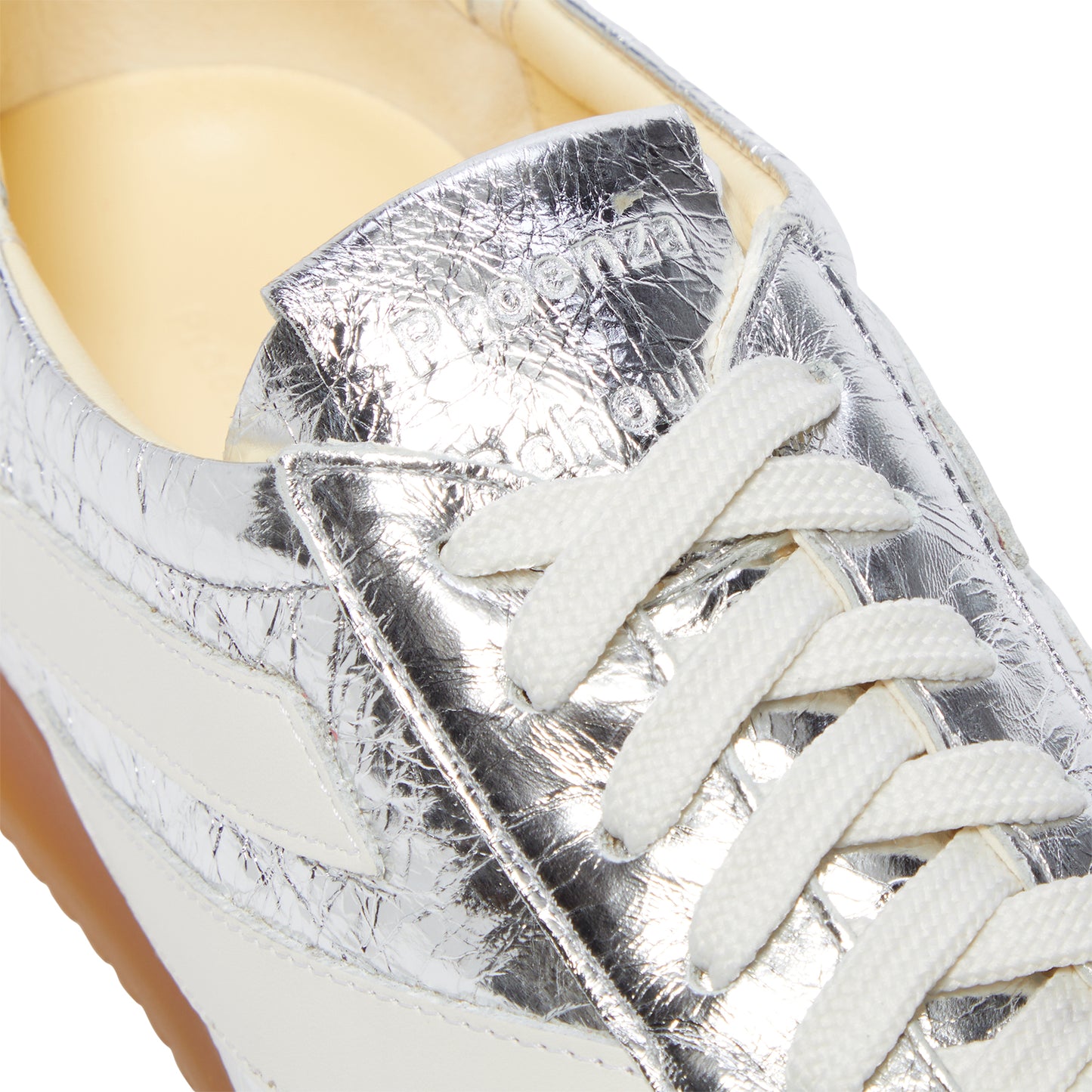 Proenza Schouler Track Sneakers Crinkled Metallic (Silver/Ecru)