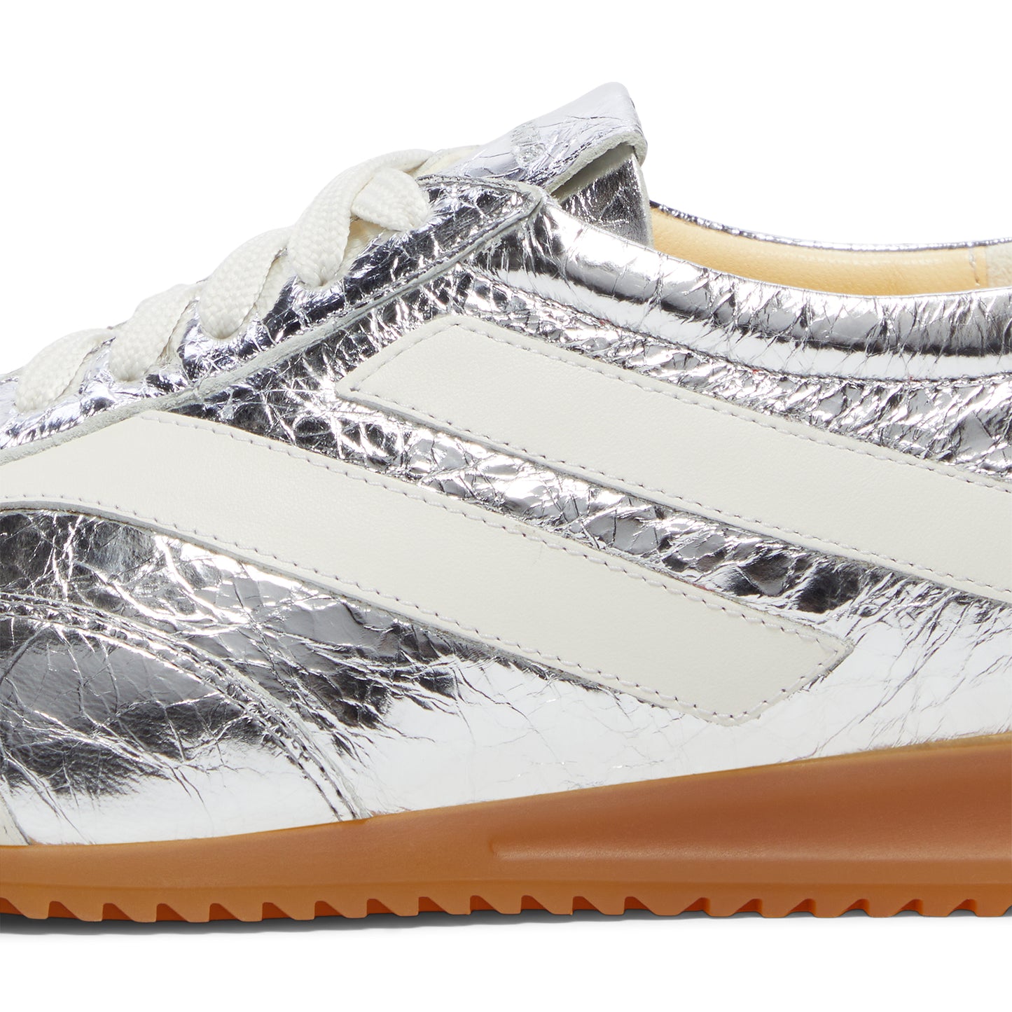 Proenza Schouler Track Sneakers Crinkled Metallic (Silver/Ecru)