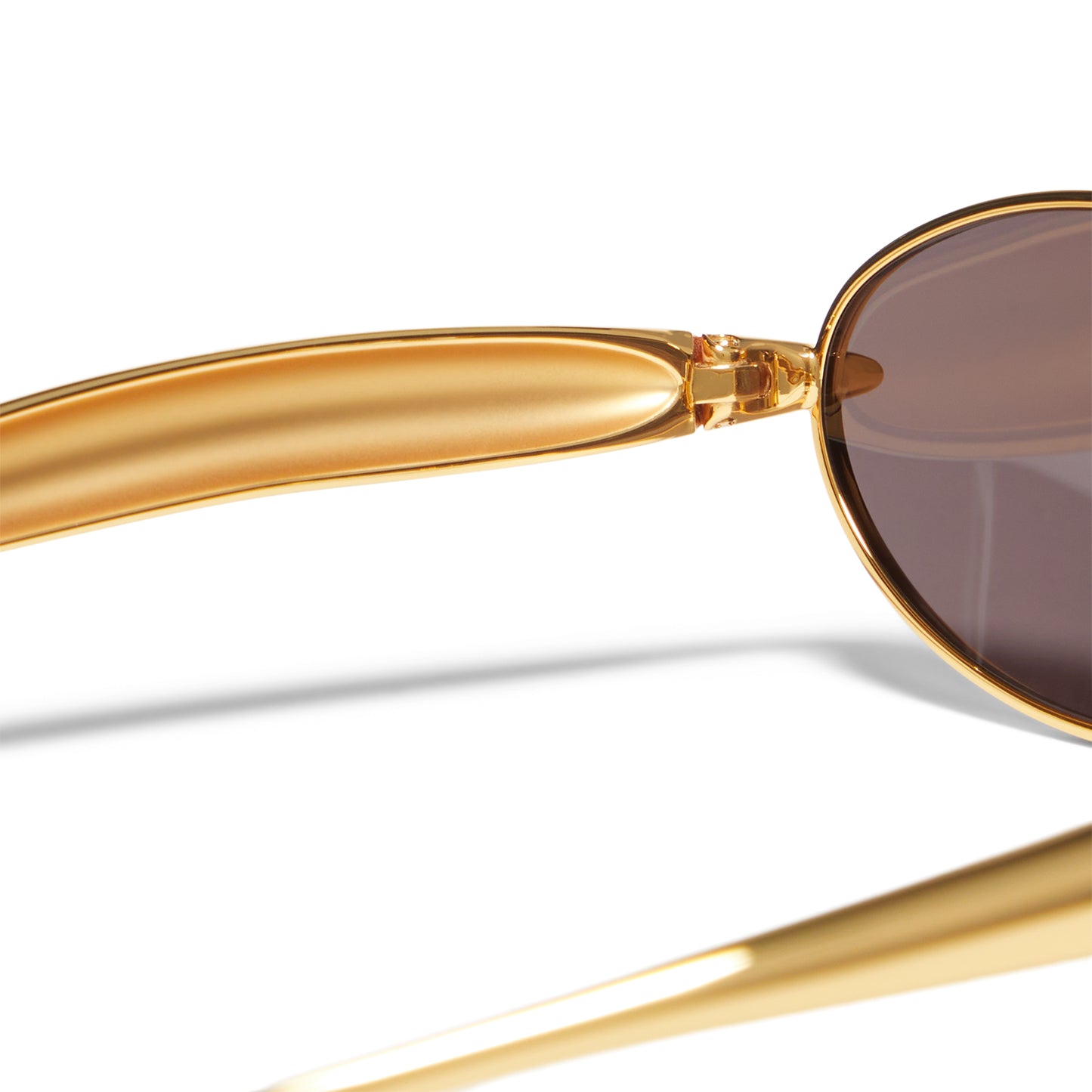 Bottega Veneta Sardine Oval Sunglasses (Gold/Grey)