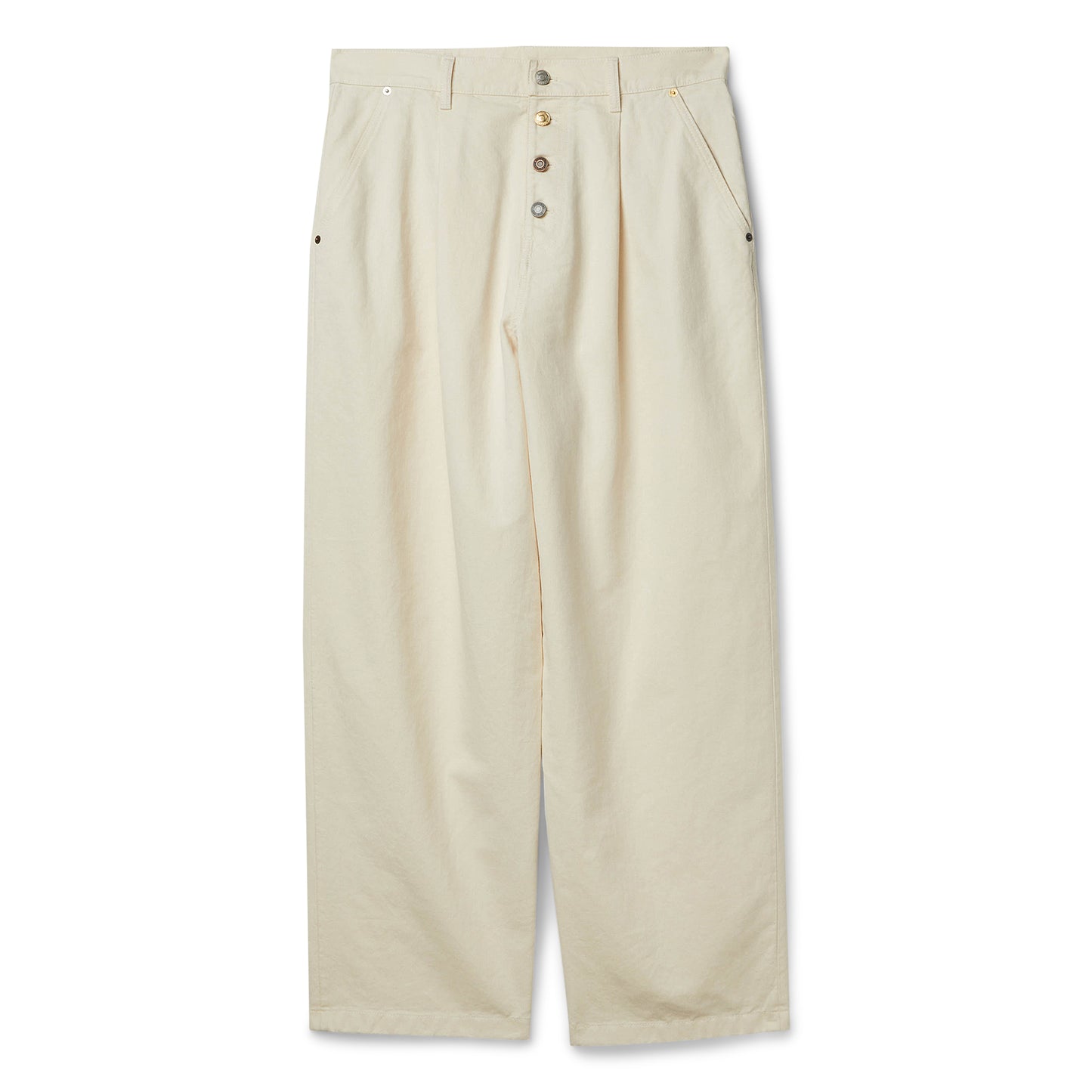 Moschino Trench Gabardine Trousers (Ivory)