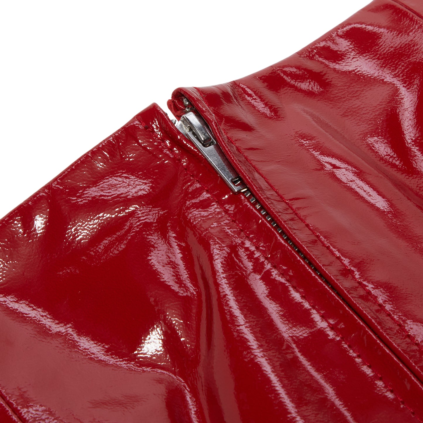 Moschino Jeans Patent Leather Mini Skirt (Red)