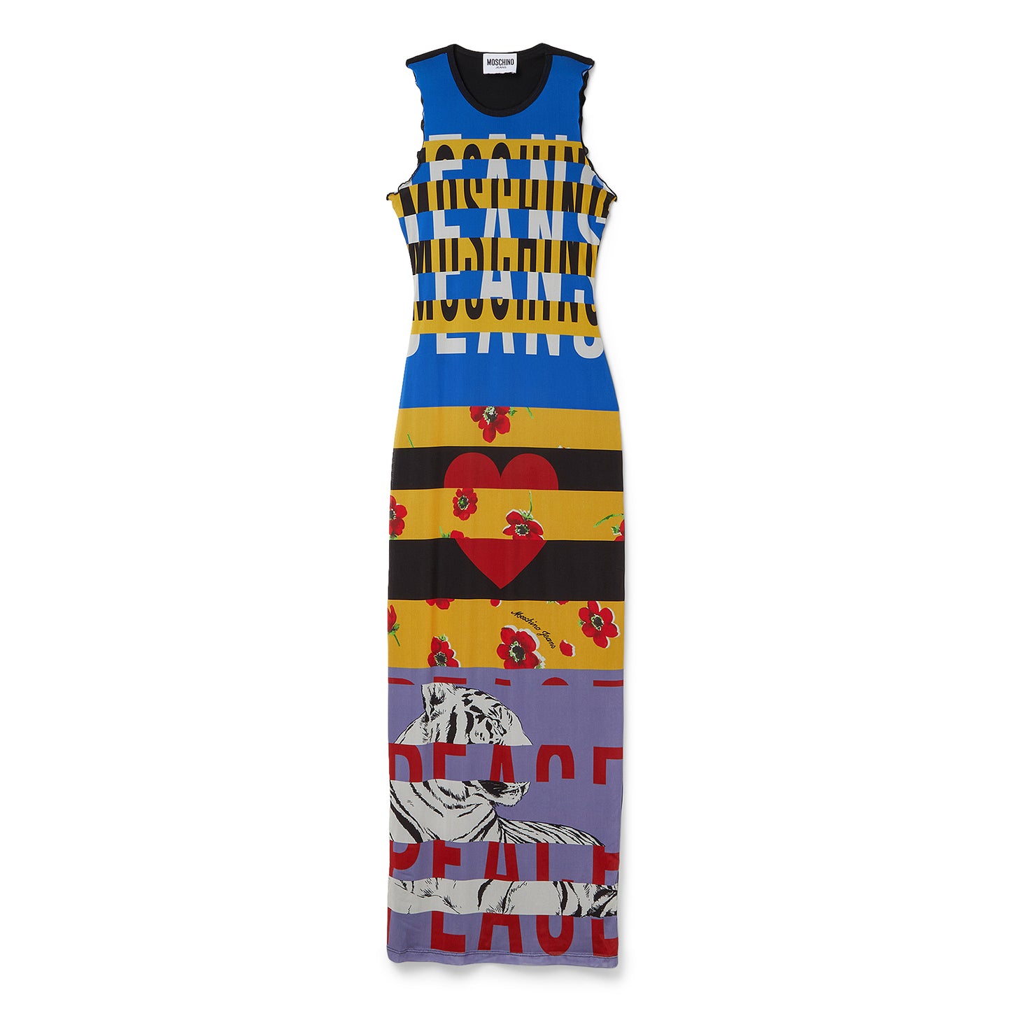 Moschino Jeans Printed Tulle Dress (Multi-Color)