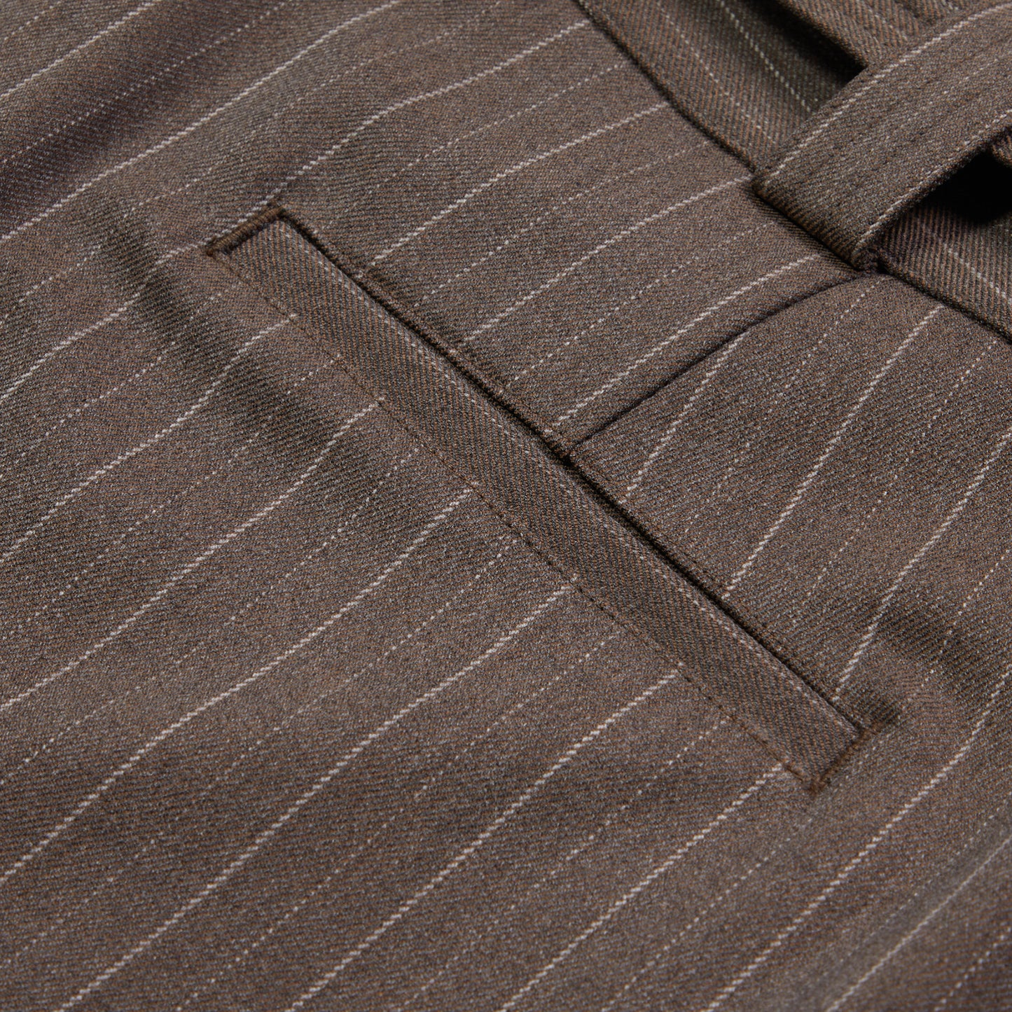 Beach Brains Pleated Suit Short (Chocolate pinstripe)