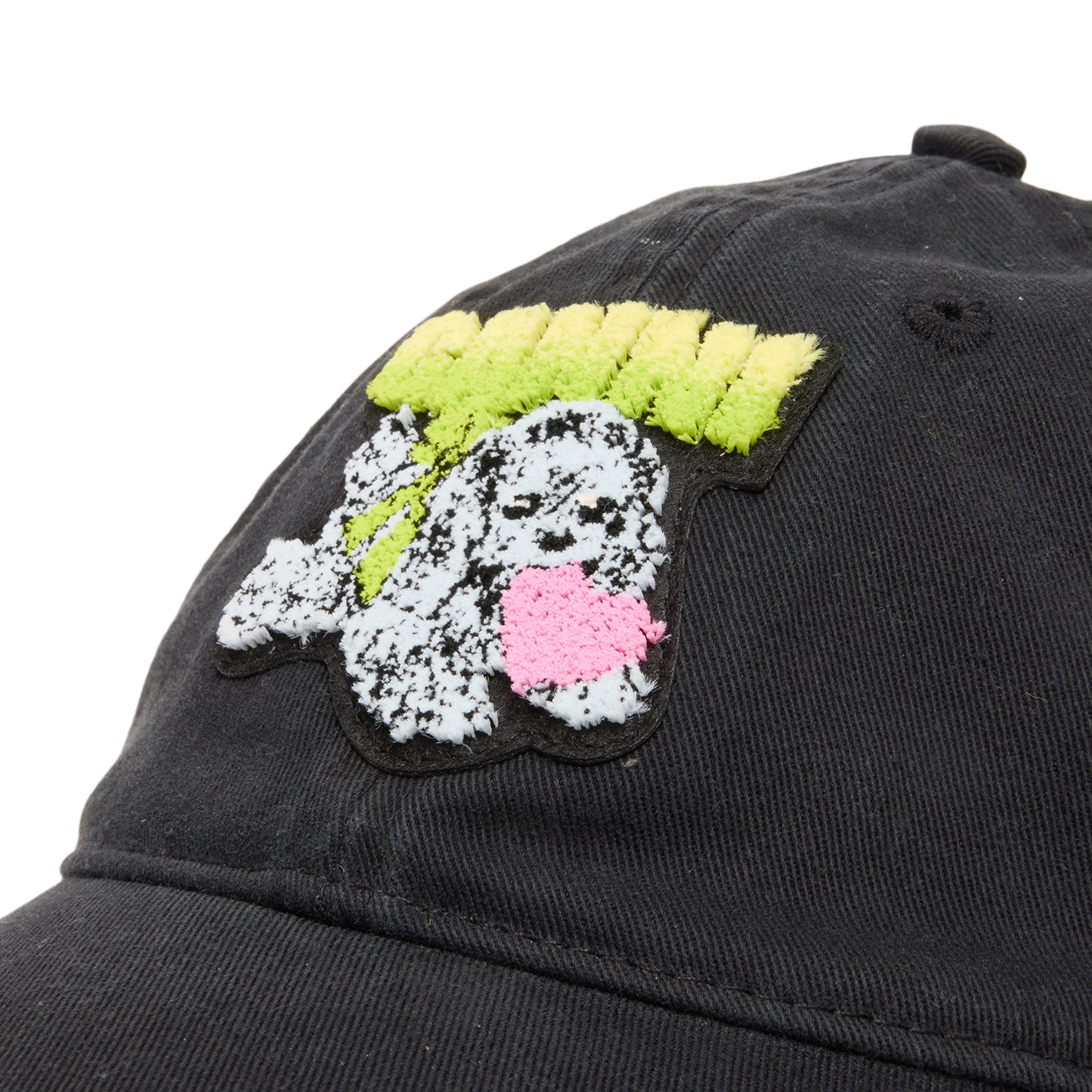 GANNI Washed Cotton Canvas Puppy Cap (Washed Black/Black)