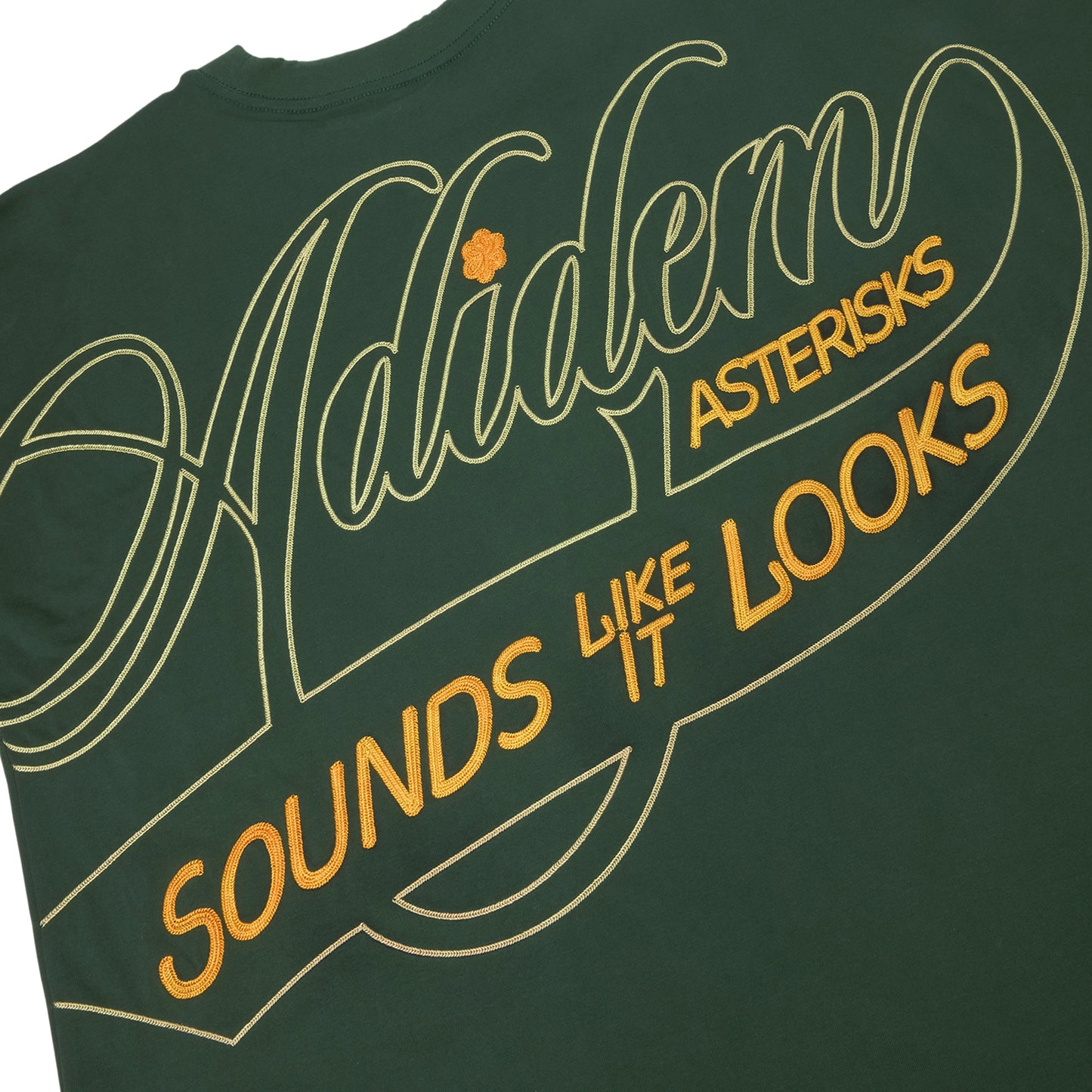 Adidem Asterisks Chainstitch Script Tee (Green)