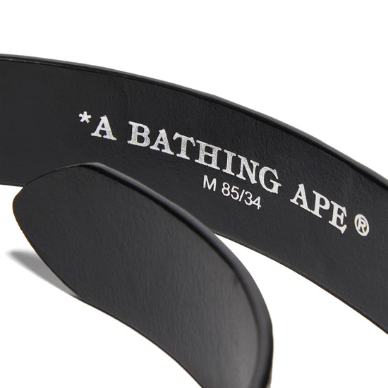 A Bathing Ape Solid Camo BAPE Leather Belt (Black)