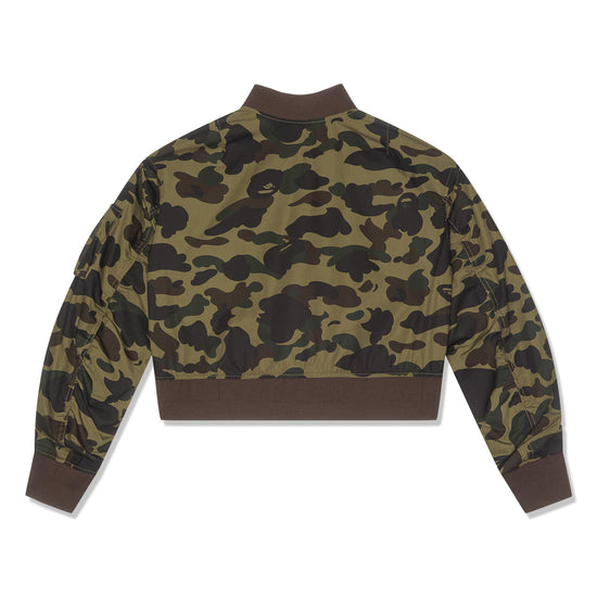 A Bathing Ape Womens 1st Camo Cropped Bomber Jacket (Green)