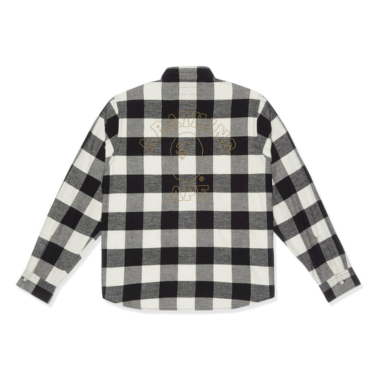A Bathing Ape College Block Check Relaxed Fit Shirt (White)