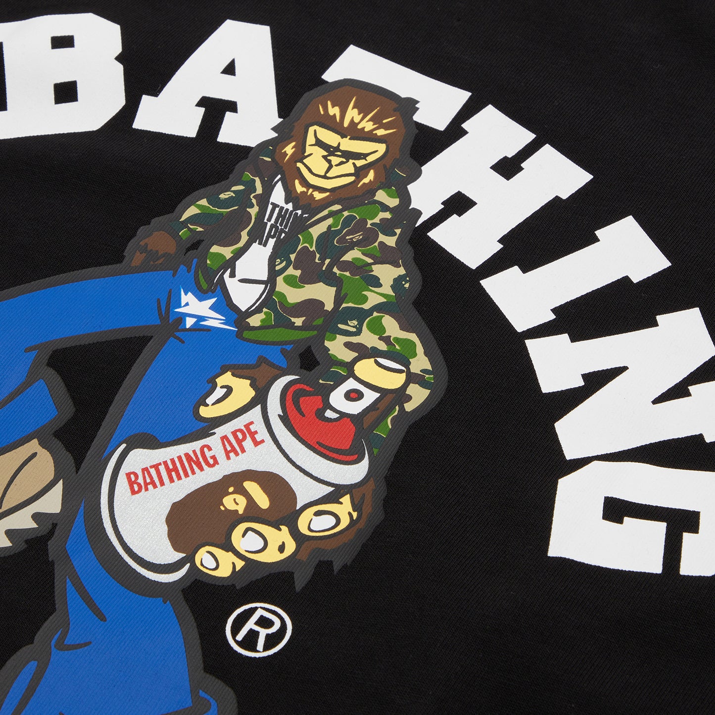 A Bathing Ape Graffiti Character College Relaxed Fit Tee (Black)