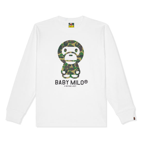 A Bathing Ape ABC Camo Baby Milo Long Sleeve Tee (White/Green)