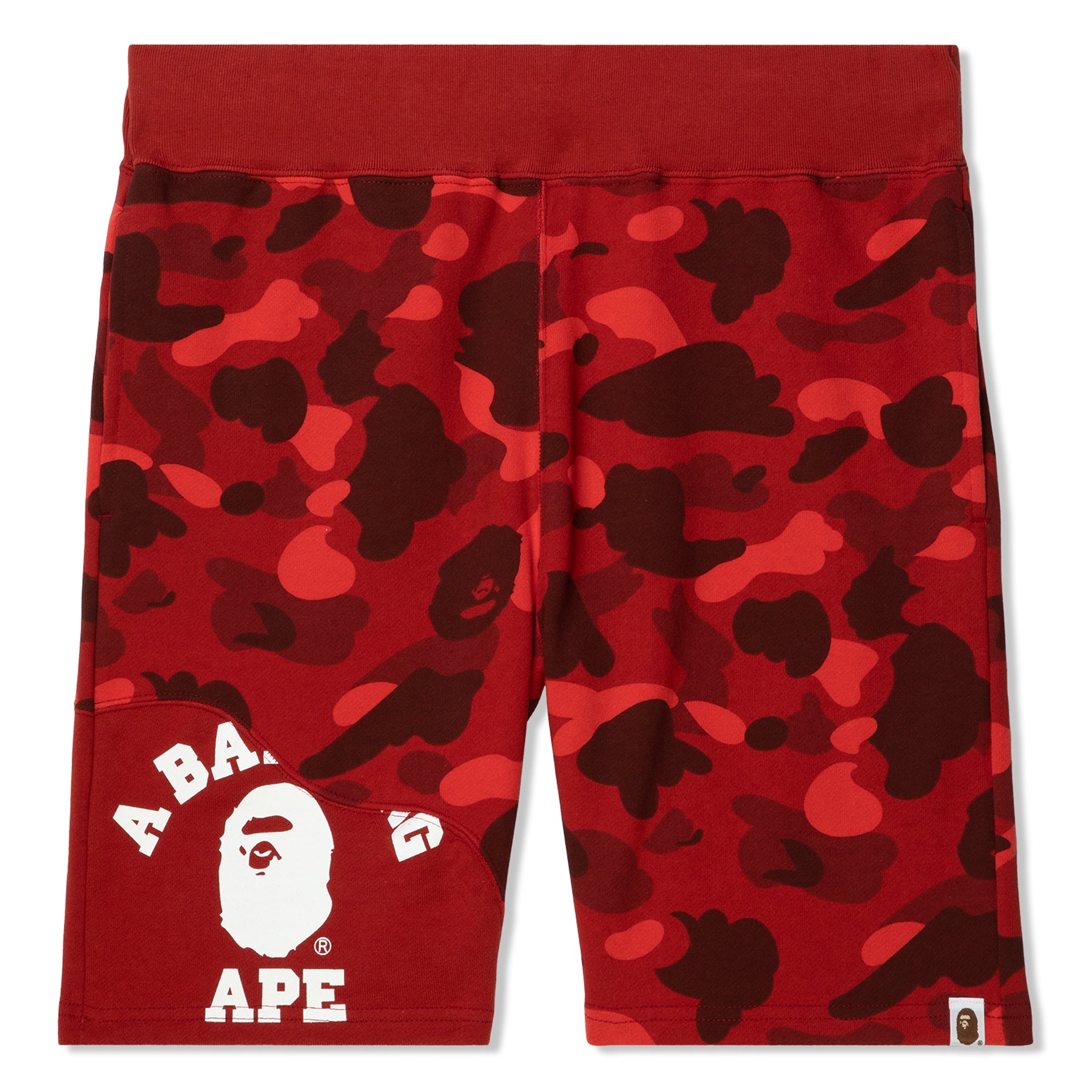 A Bathing Ape Men Color Camo Sweat Shorts (red)