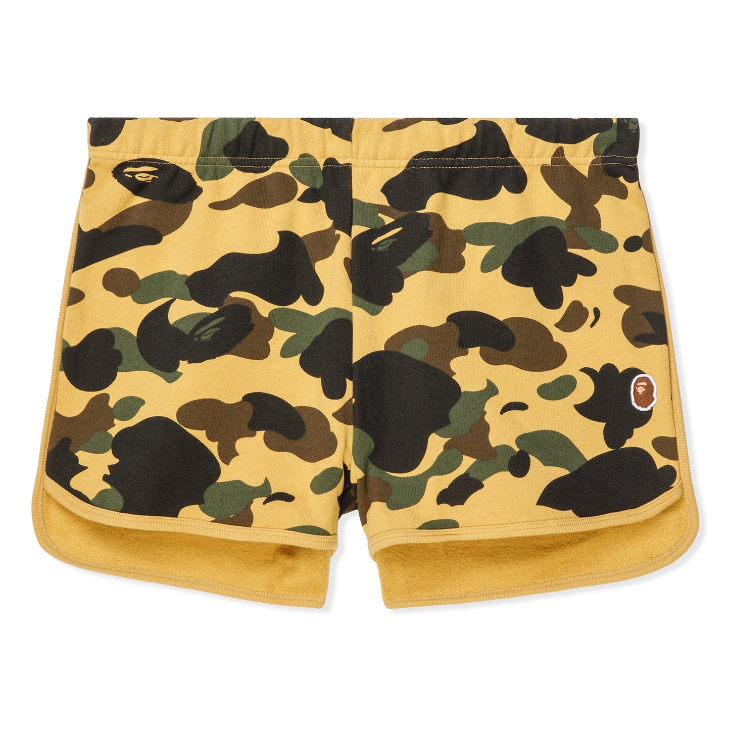 A Bathing Ape Womens 1st Camo Sweat Shorts (Yellow)