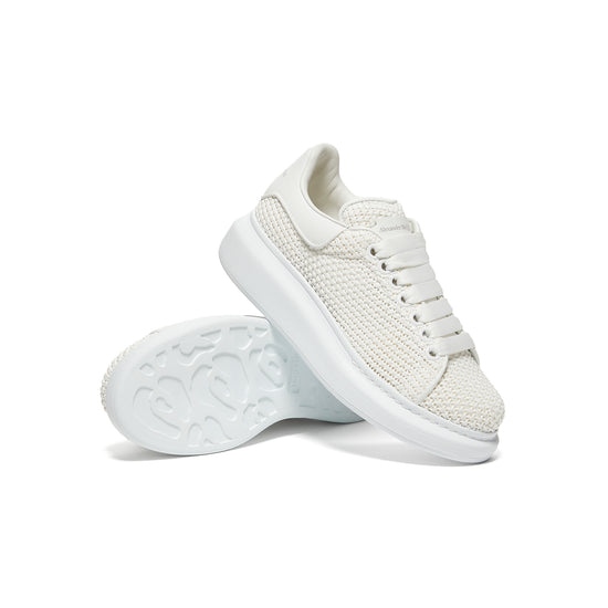 Alexander McQueen Womens Oversized Knit Sneakers (White)