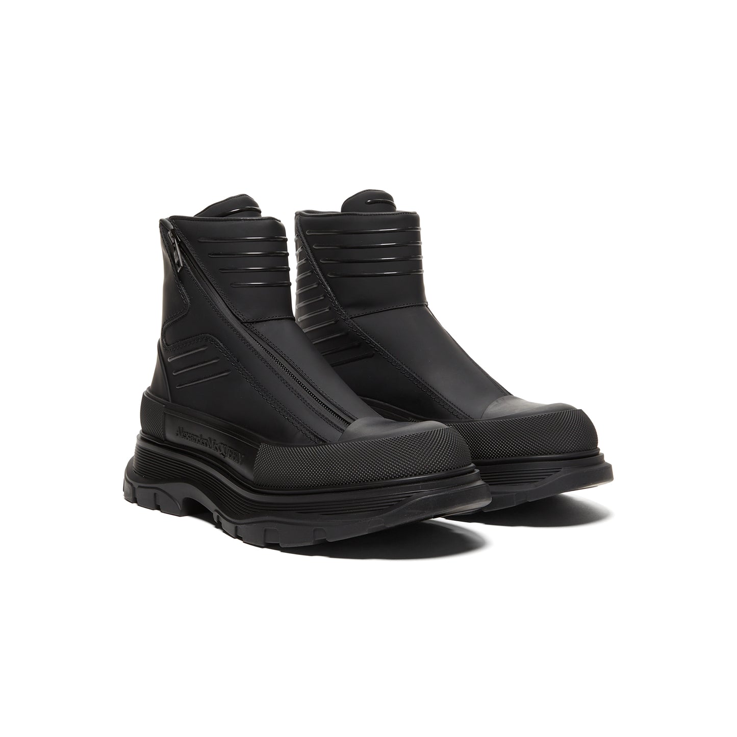 Alexander McQueen Tread Slick Zip Up Boot (Black)