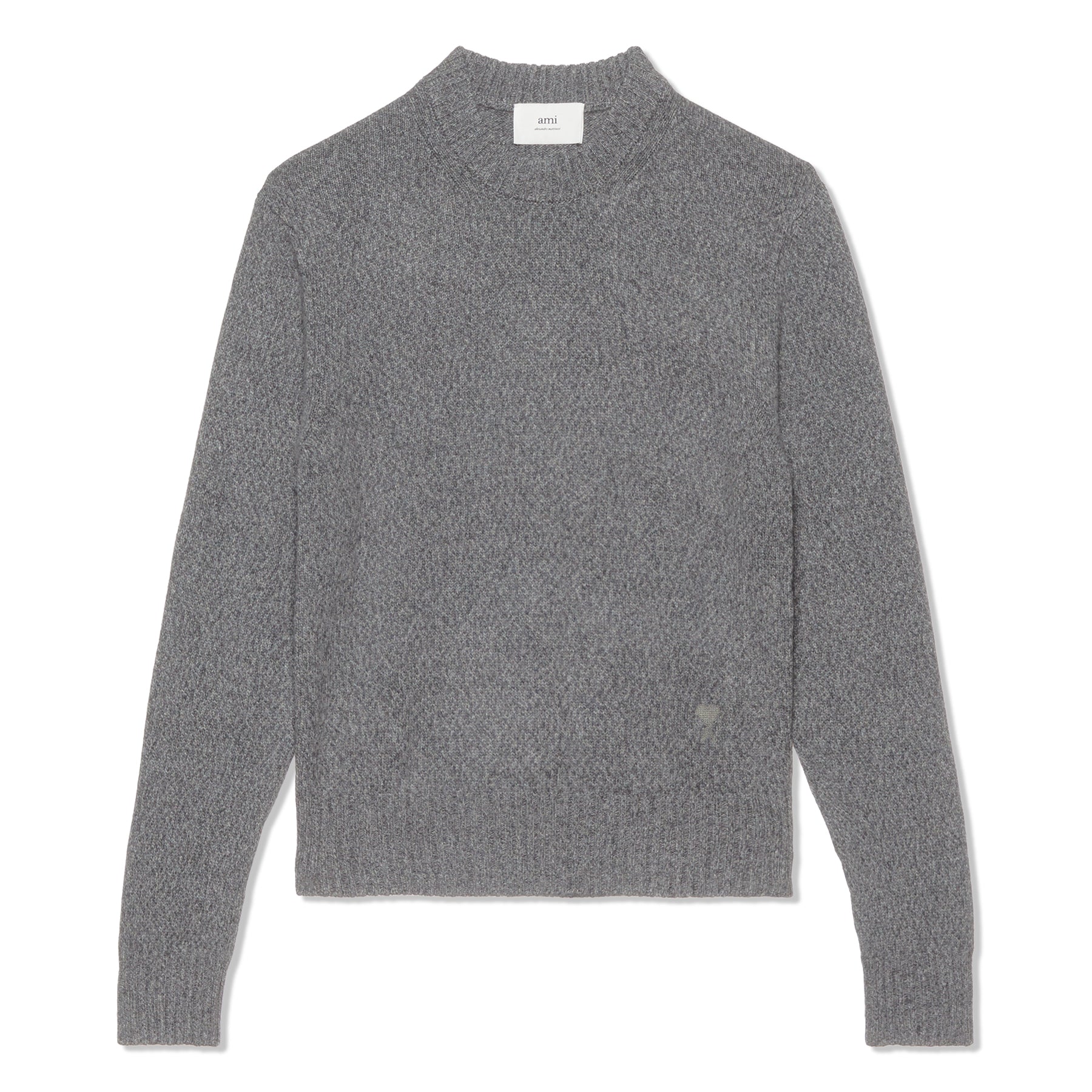 Ami Tonal Heart Cashmere Sweater (Heather Grey) – CNCPTS