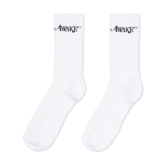 Awake NY Logo Socks (White)