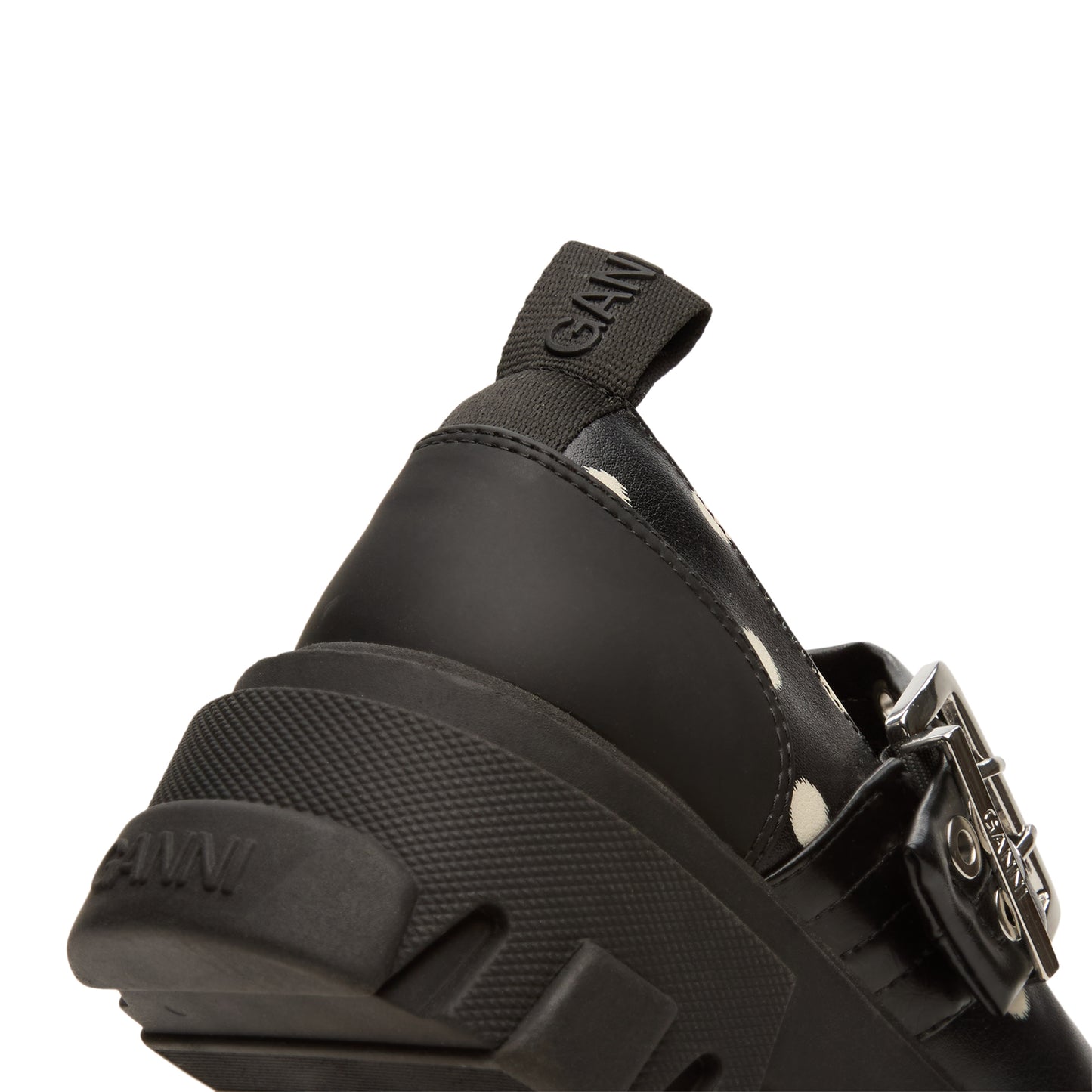 GANNI Cleated Ballerina Printed Pelinova (Black)