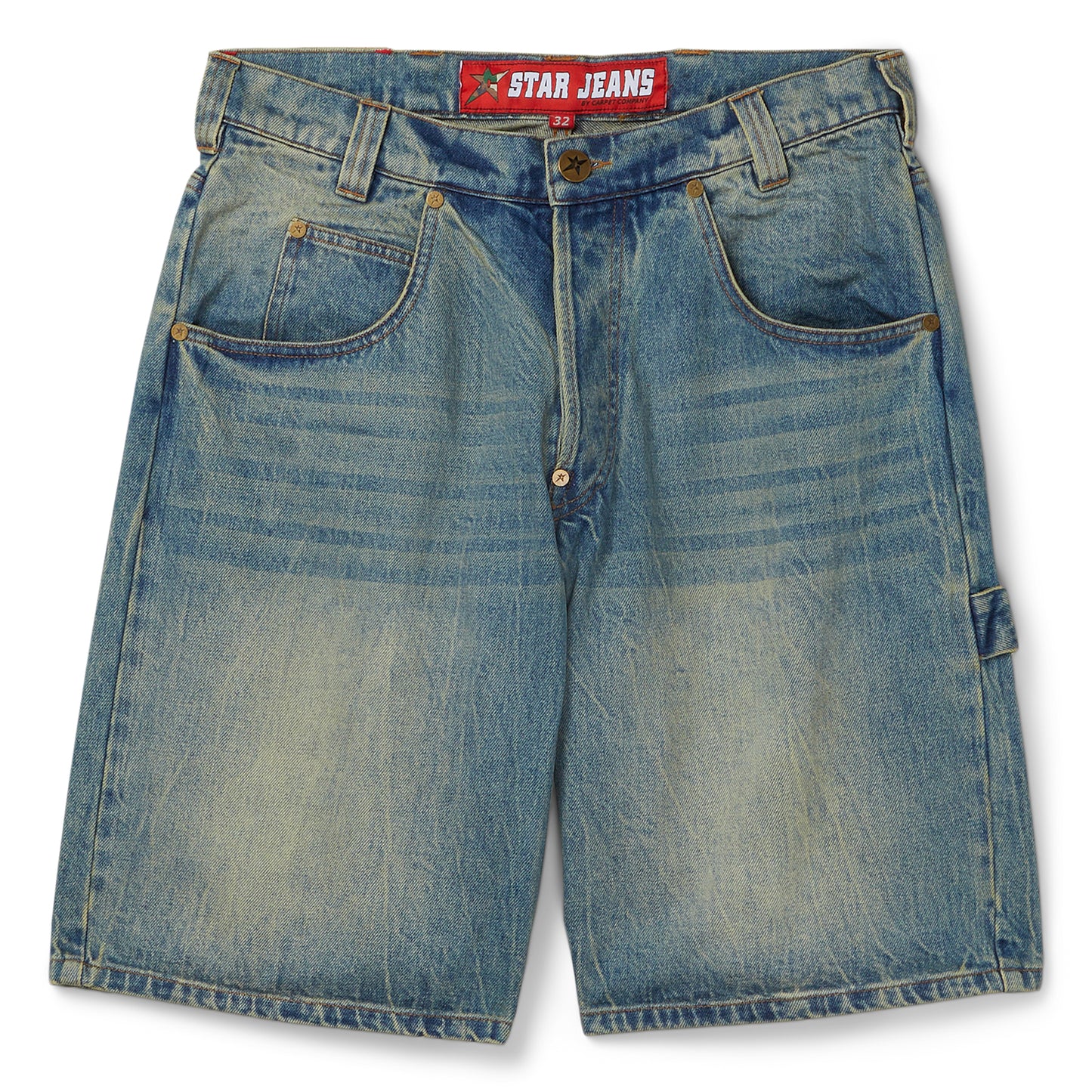 Carpet Company Faded C-Star Denim Shorts (Blue)