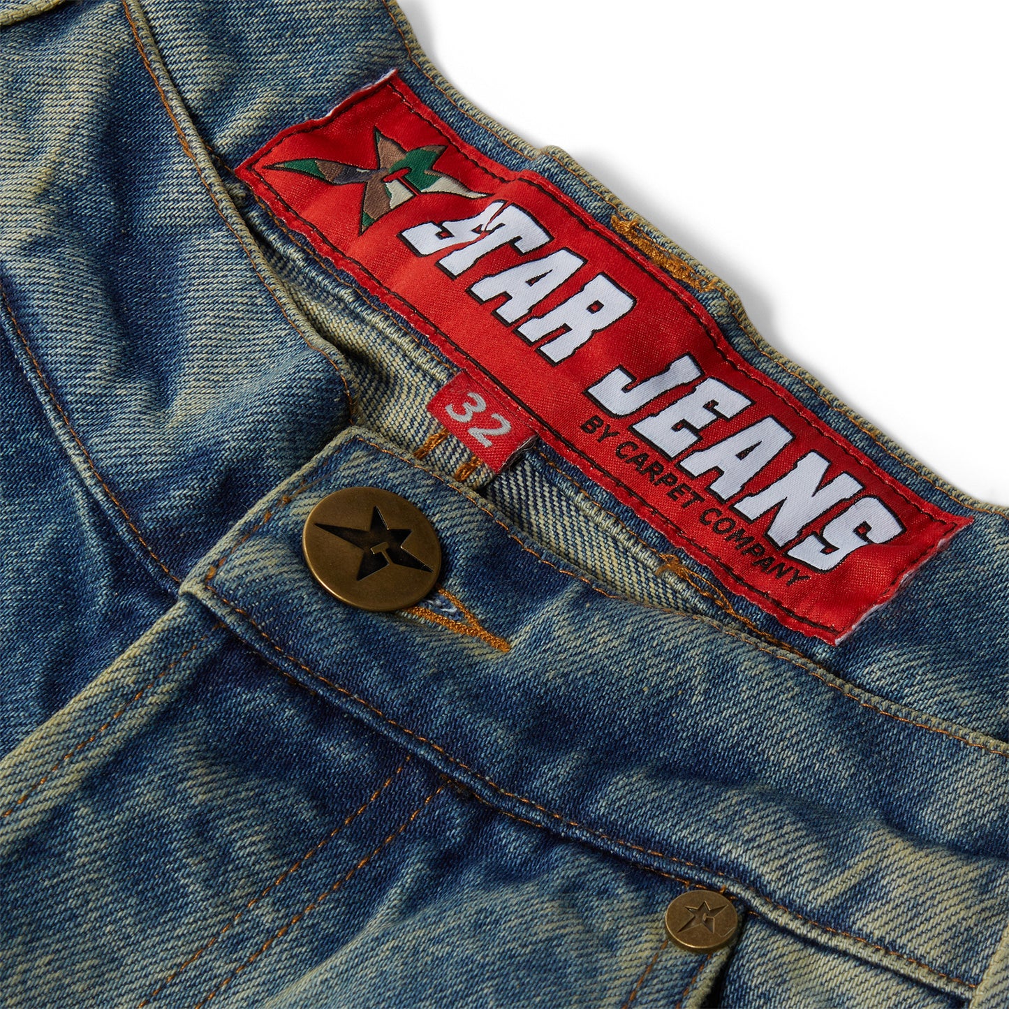 Carpet Company Faded C-Star Denim Shorts (Blue)