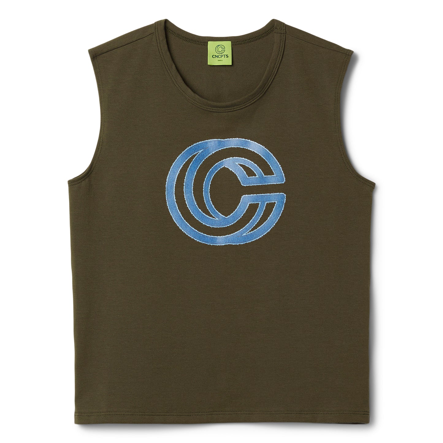 CNCPTS Logo Denim Tank (Olive)
