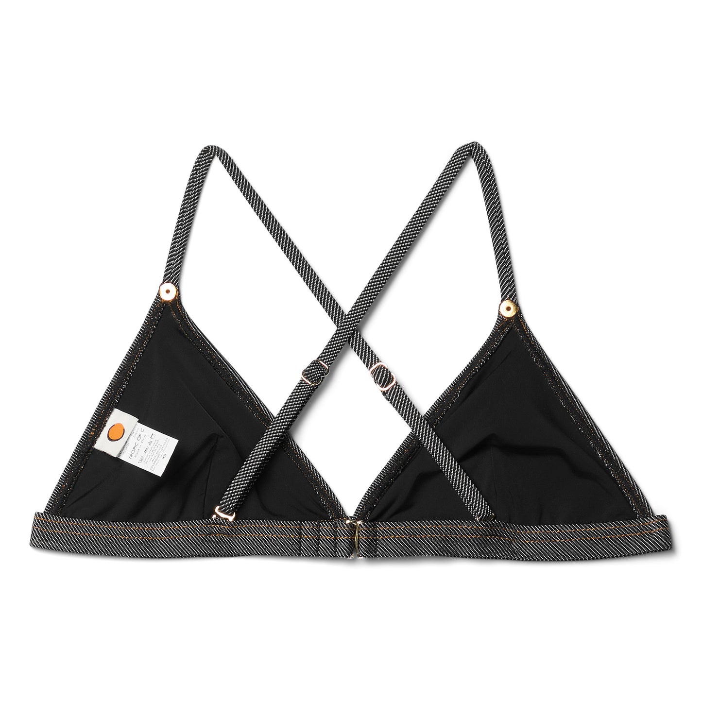 Tropic of C Raw Denim Fixed Triangle Top (Black)