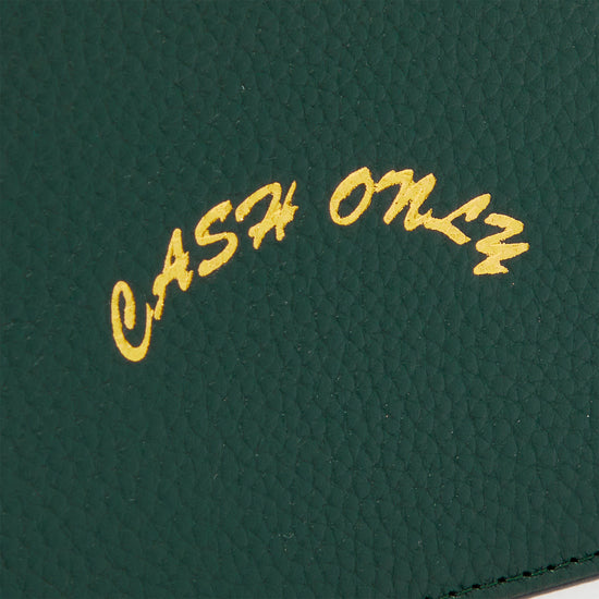 Cash Only Leather Zip Wallet (Emerald)