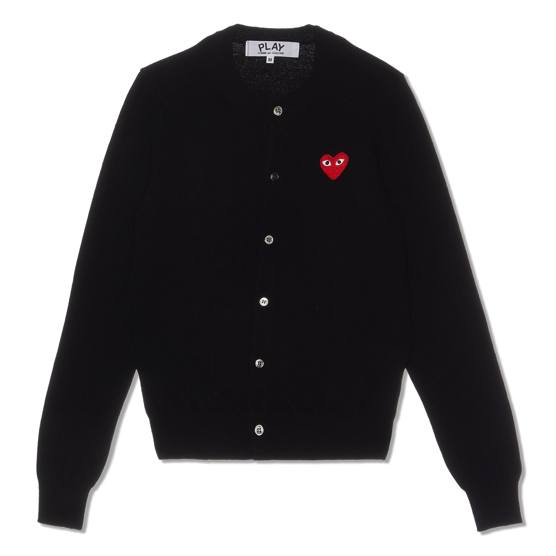 PLAY COMME des GARÇONS カーディガン ニット ブラック M PLAY コムデギャルソン カーディガン レディース ブラック M