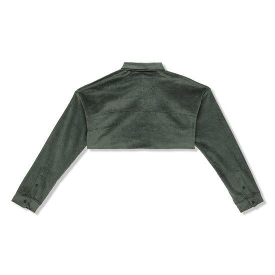 Danielle Guizio Corduroy Cropped Set Shirt (Dark Green)