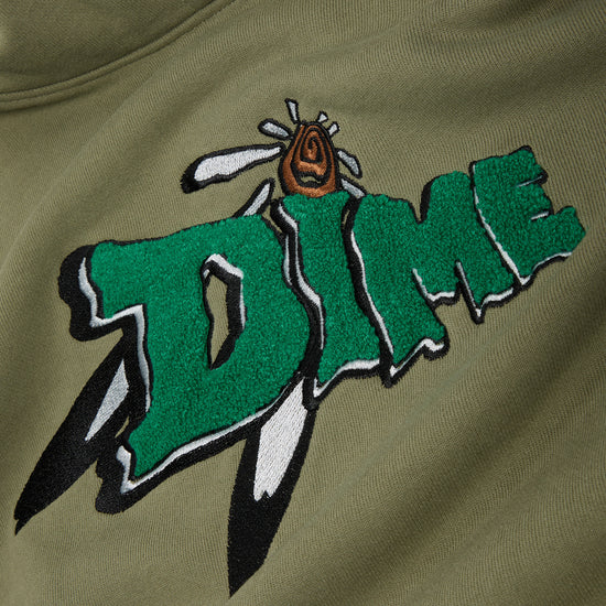 Dime Encino Chenille Hoodie (Army Green)