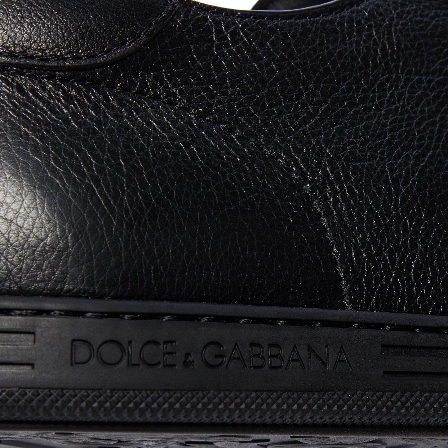 Dolce & Gabbana Saint Tropez Calfskin Low-Top Sneakers (Black)