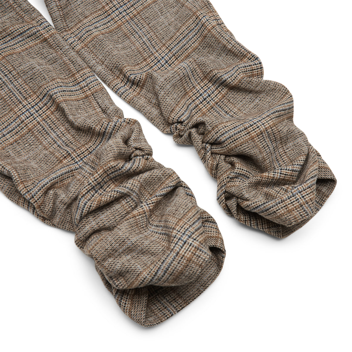 Danielle Guizio Ruched Hem Tartan Pant (Green multi)