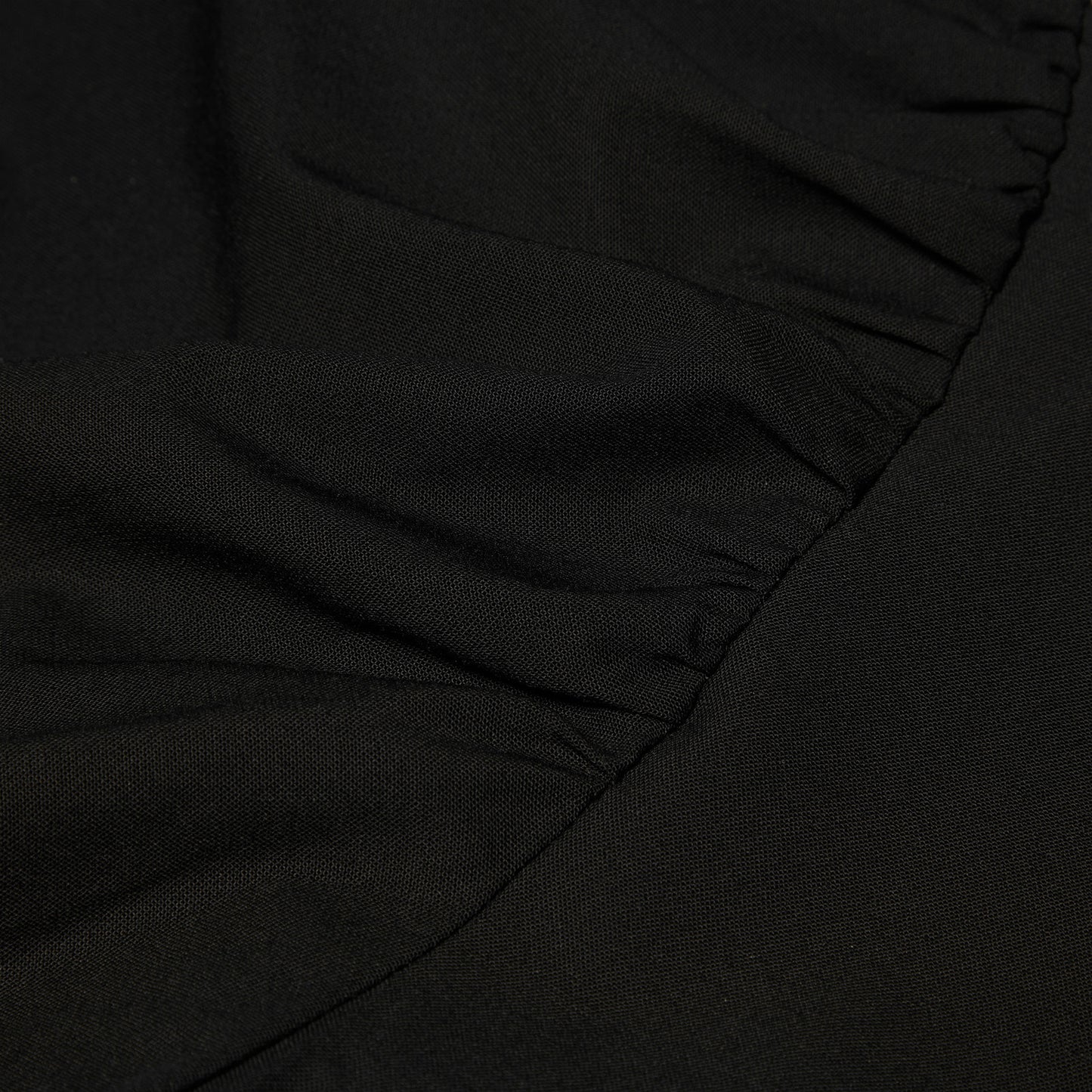 GANNI Drapey Melange Cropped Zipper Blouse (Black)