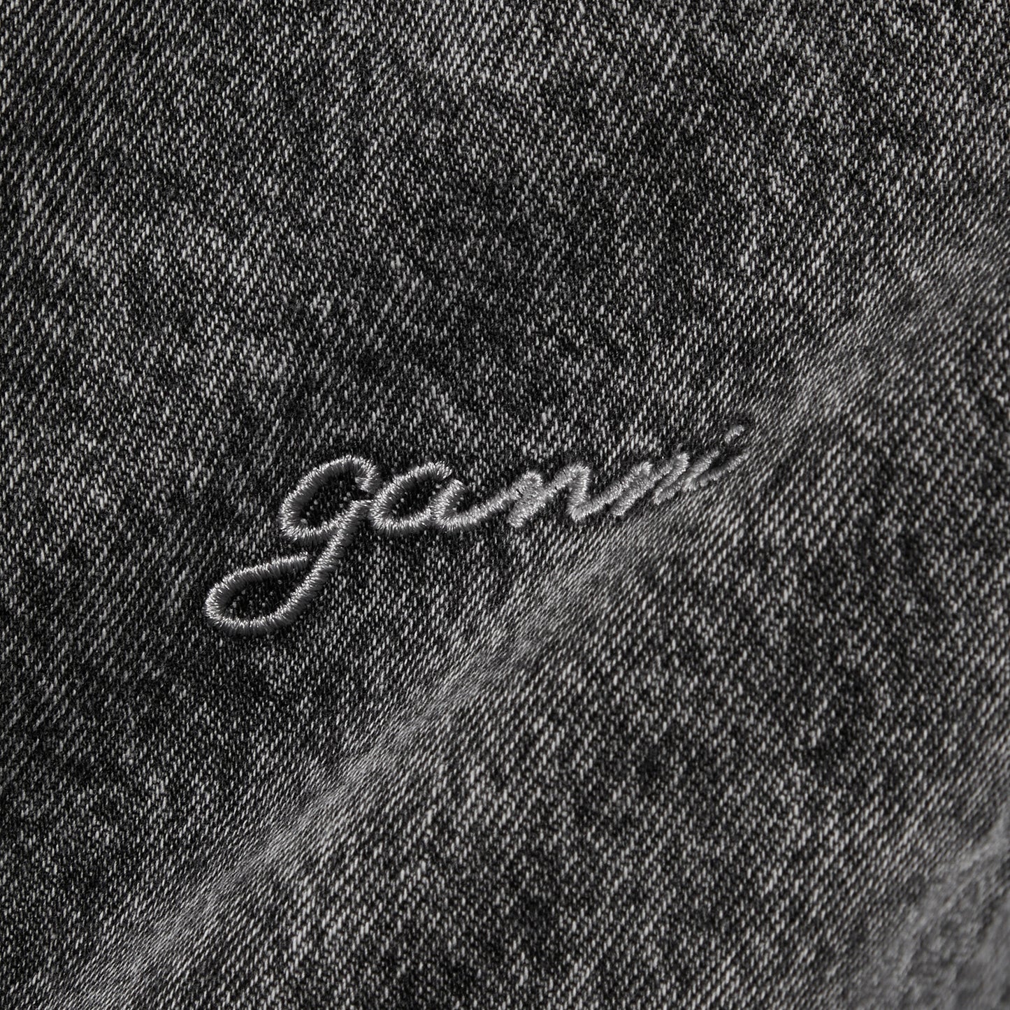 GANNI Snow Washed Denim A-line Mini Dress (Black Washed)