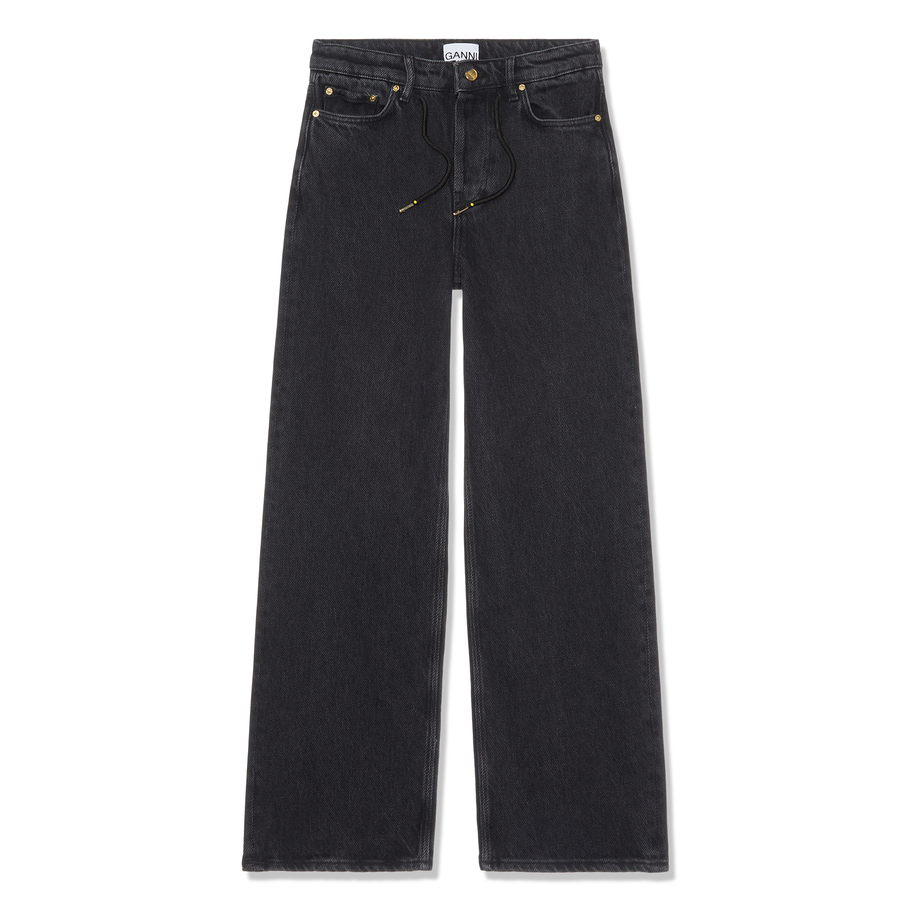 Ganni Heavy Denim Wide Drawstring Jeans - Wide leg jeans 
