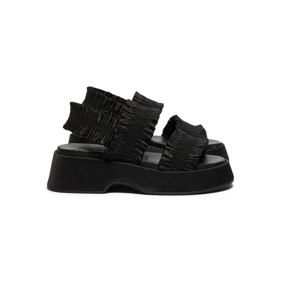 GANNI Smock Flatform Sandal (Black)