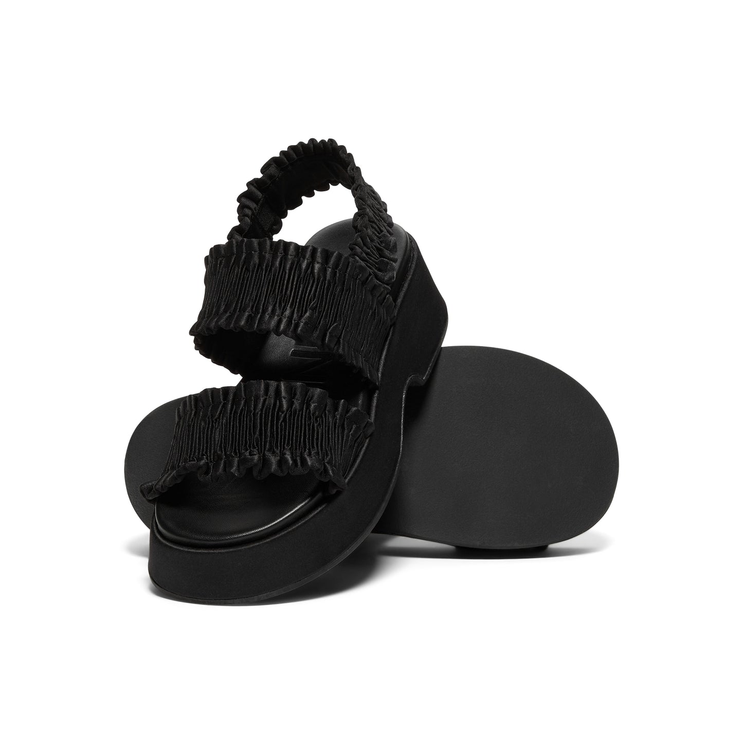 GANNI Smock Flatform Sandal (Black)