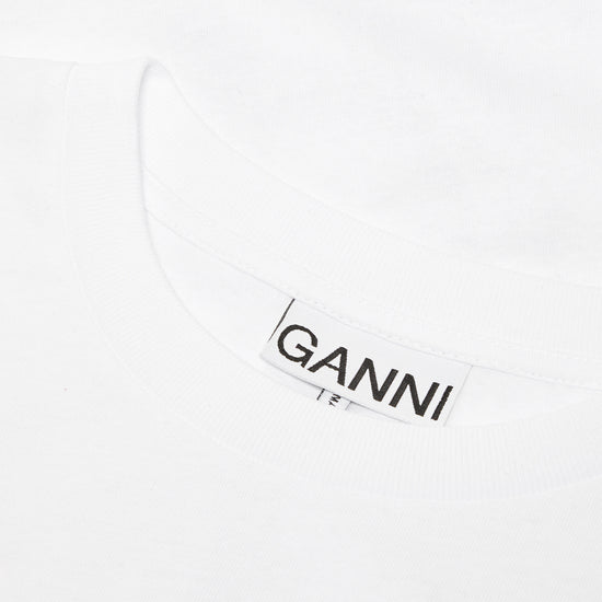 GANNI Future Heavy Cocktail Drop Shoulder T-shirt (Bright White)