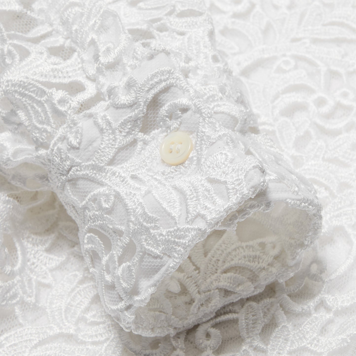 Comme Des Garcons Gipure Lace Shirt (White/Black)
