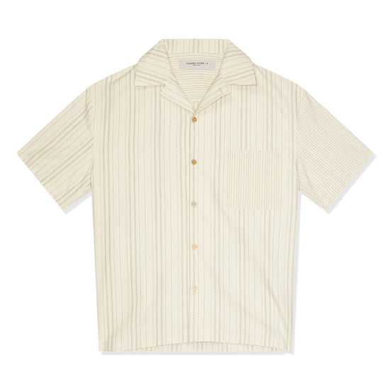 Golden Goose Journey Bowling Giove Short Sleeve Shirt (Ecru/Black/Eclipse)