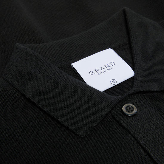 Grand Collection Knit Button Up Shirt (Black)