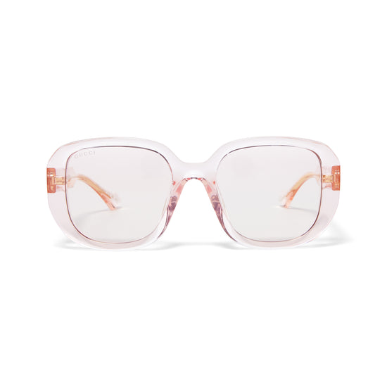 Gucci Rectangle Frame Sunglasses (Nude/Pink)