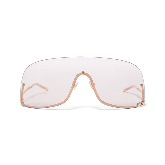 Gucci Mask Shaped Fram Sunglasses (Gold/Pink)