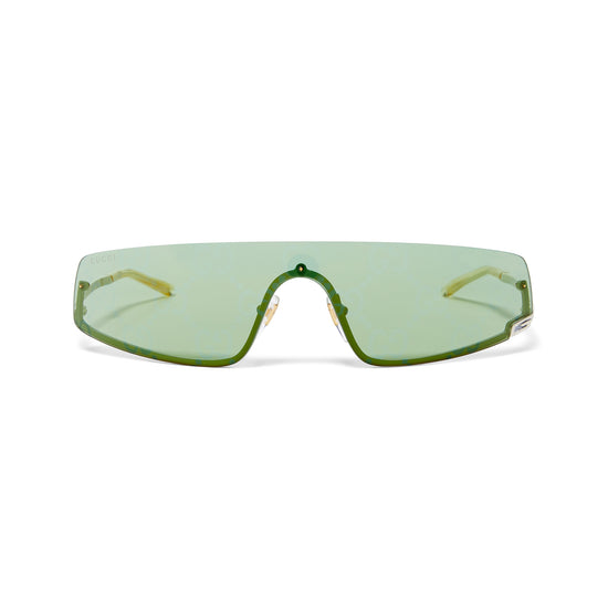 Gucci Shield Sunglasses (Ivory/Green)