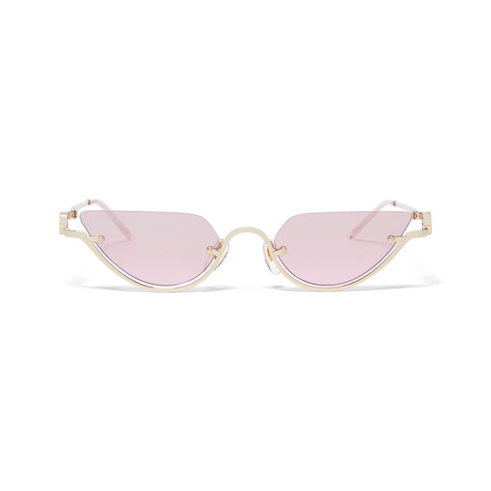 Gucci Cat-Eye Frame Sunglasses (Gold/Pink)